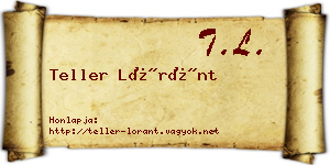 Teller Lóránt névjegykártya