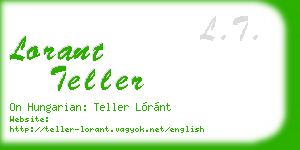 lorant teller business card
