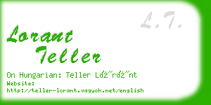 lorant teller business card